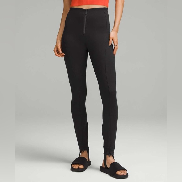 Lululemon Pull-On Zip-Front Stirrup High-Rise Pant *Full Length in Black, Small - Picture 1 of 15